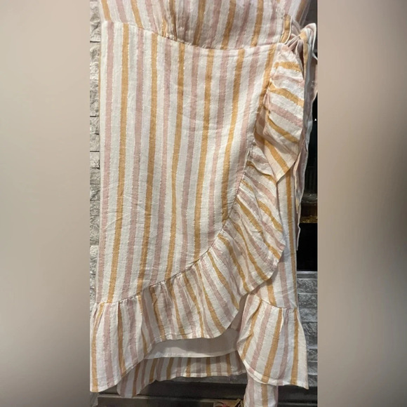 NWT Rails Bridgette wrap yellow striped dress size Small - Picture 7 of 11